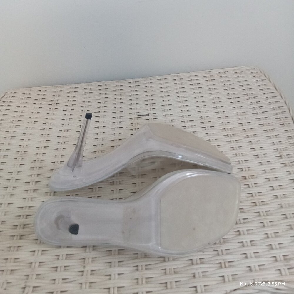 Clear Spring Slides Heels Size 9 Y2K by